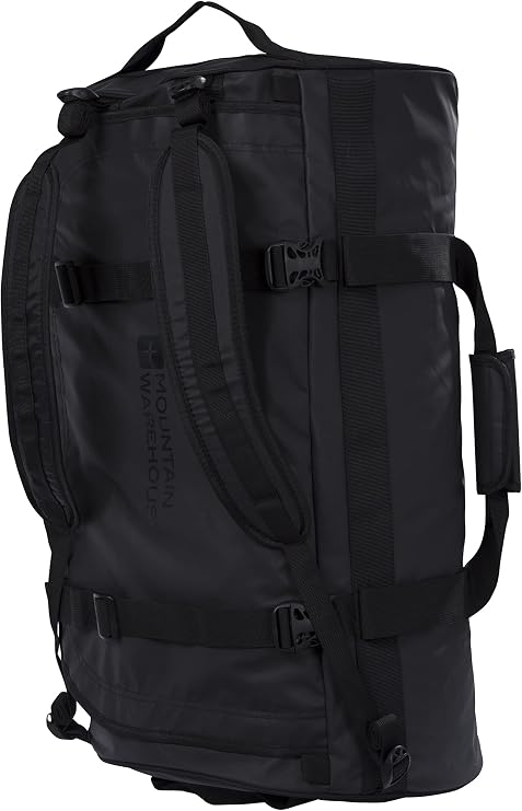 Mountain Warehouse 90L Large Cargo Holdall Rucksack Black ONE | Durable & Comfy Design with Padded Shoulder Straps, 3 Carry Options as a Backpack, Duffle or Grab Bag, For Travel & Sport