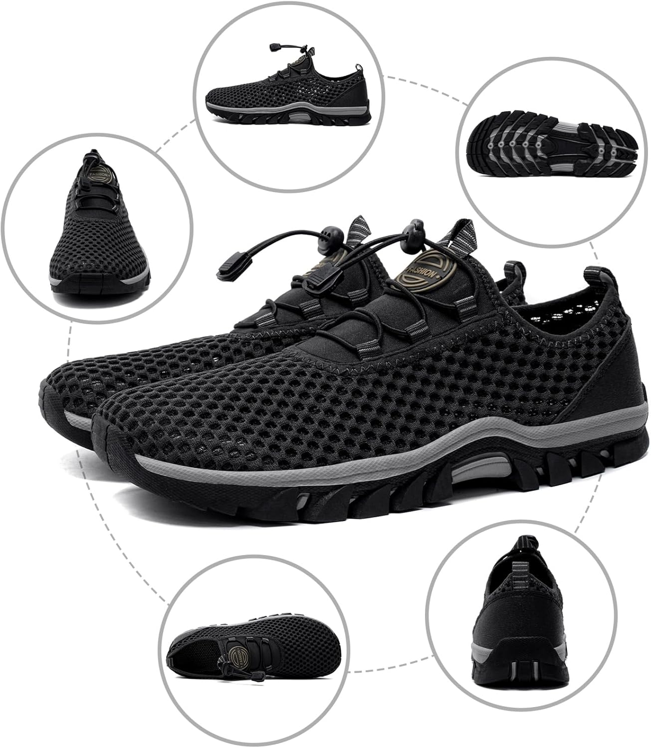 Water Shoes Men Outdoor Hiking Shoes Quick Drying Beach Aqua Shoes Men's Amphibious Water Shoes Summer Non-Slip Quick Drying Water Sandals River Shoes