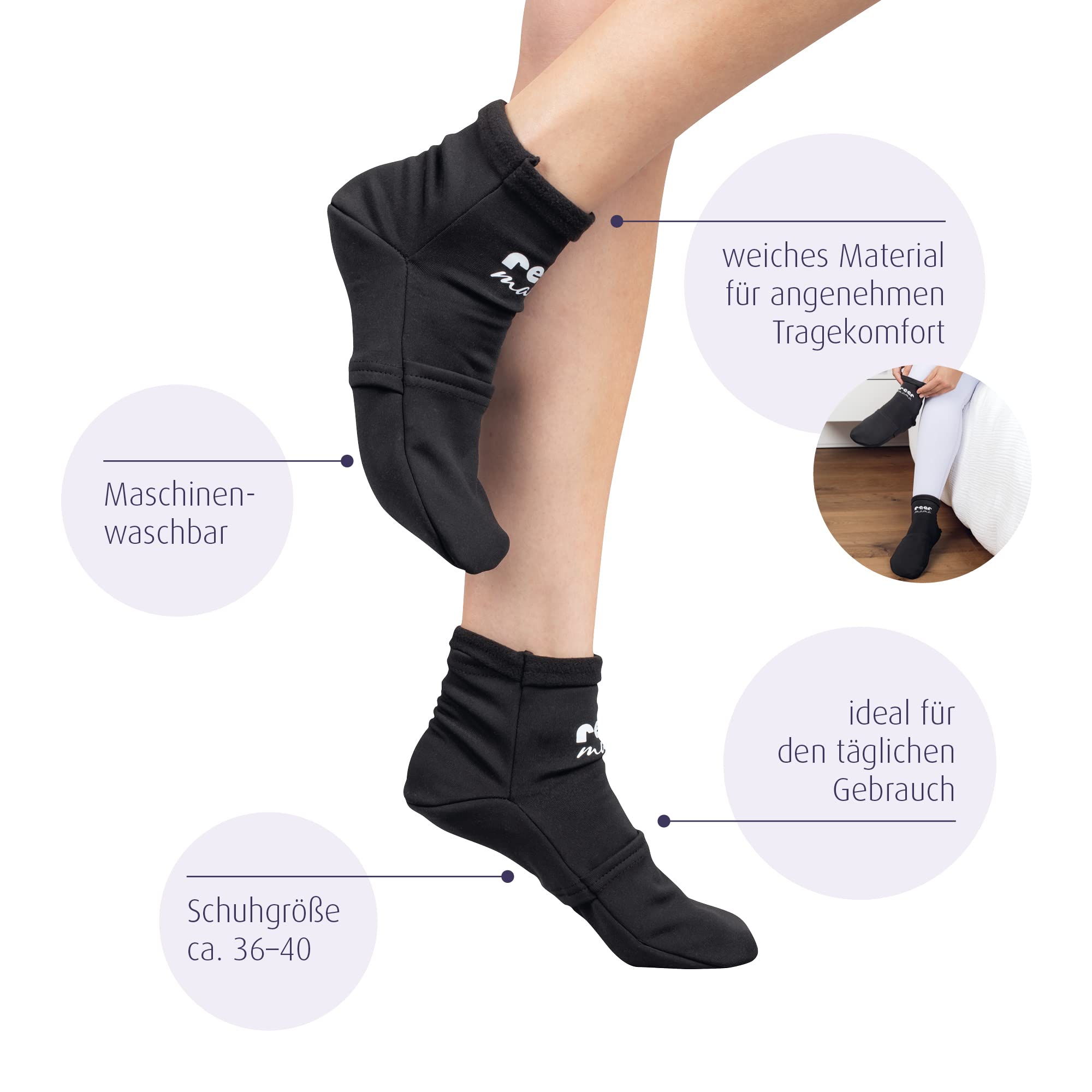 reer Kühlsocken für Schwangerschaft und Wochenbett - Kühlpads für geschwollene und schwere Füße - Fußkühlung bei Hitze - Kalte und warme 2in1 Therapie, Schuhgröße 36-40
