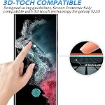 【2 Pack】 Sinslen Screen Protector for Galaxy S22 Ultra, S22ultra Tempered Glass Screen Protector, [3D Curved][Anti-Scratch][Anti-Fingerprint] Tempered Glass Screen Protector for Galaxy S22 Ultra (Galaxy S22 Ultra)