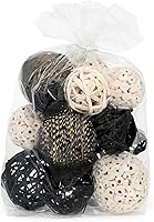 Vista 2 de Bolsa de bolas decorativas ANDALUCA para relleno de tazón y decoración del hogar (negro y blanco)