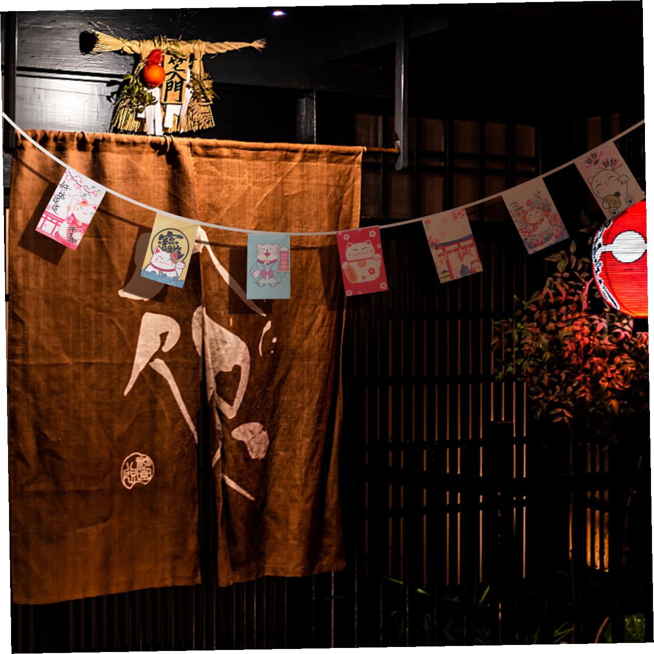 PRETYZOOM 4 Piezas Banderines Cartel De Cumpleaños Colgante De Restaurante Japonés Pancarta De Fiesta De Navidad Adorno Colgante Guirnalda De Navidad Decoración De Restaurante Prop
