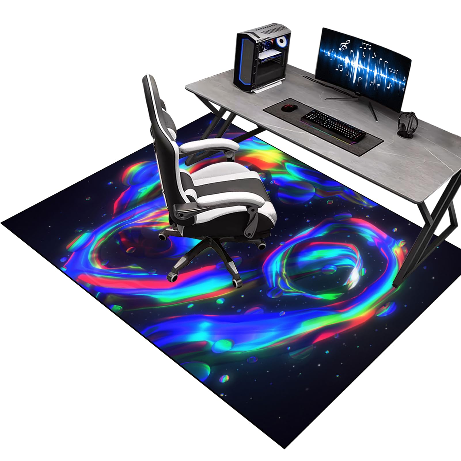 Kqiejuy Colorb46 Protective Gaming Chair Mat - Non-Slip, Multi-Purpose For Hard Floors & Carpets, Size 60 X 80 Cm