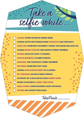 Miniatura 2 de Big Dot of Happiness Colorful Family Reunion - Selfie Scavenger Hunt - Juego de fiesta de reunión familiar - Juego de 12