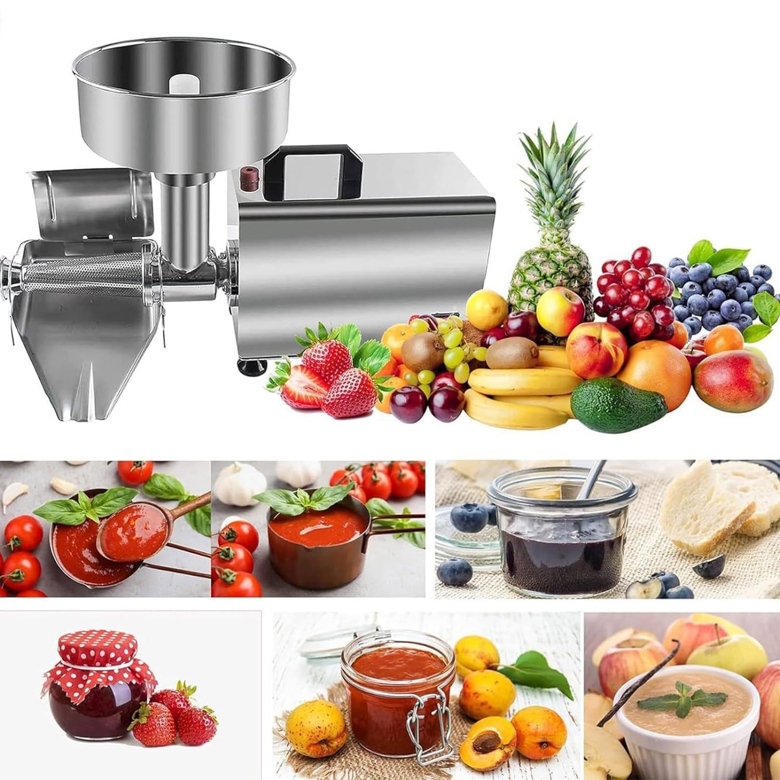 110/220V 370W Auto Tomato Sauce Maker, Macchina Elettrica Per Salsa Di Pomodoro, Purea Di Mele, Purè Di Patate, Marmellate,220V