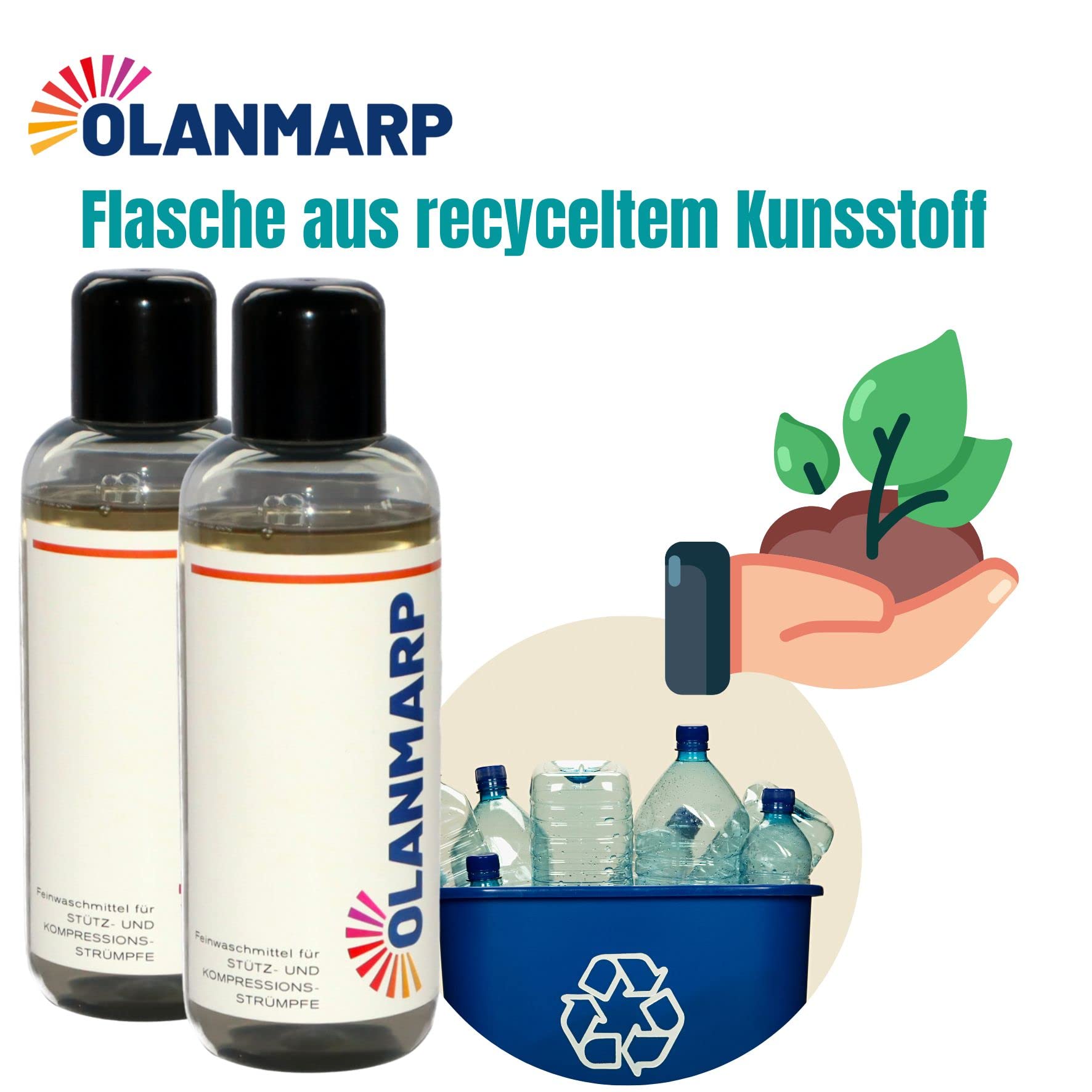 Feinwaschmittel Konzentrat für Kompressionsstrümpfe (480ml) | Flüssigwaschmittel für Stützstrümpfe – Hand- & Maschinenwäsche – schonende Reinigung