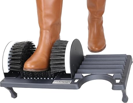 Adjustable Boot Brush Scraper Outdoor, Shoe Cleaner Brush,Heavy Duty Boot Scrubber for Mud, Garden, Garage, FarmDirt & Snow & Extra Wide