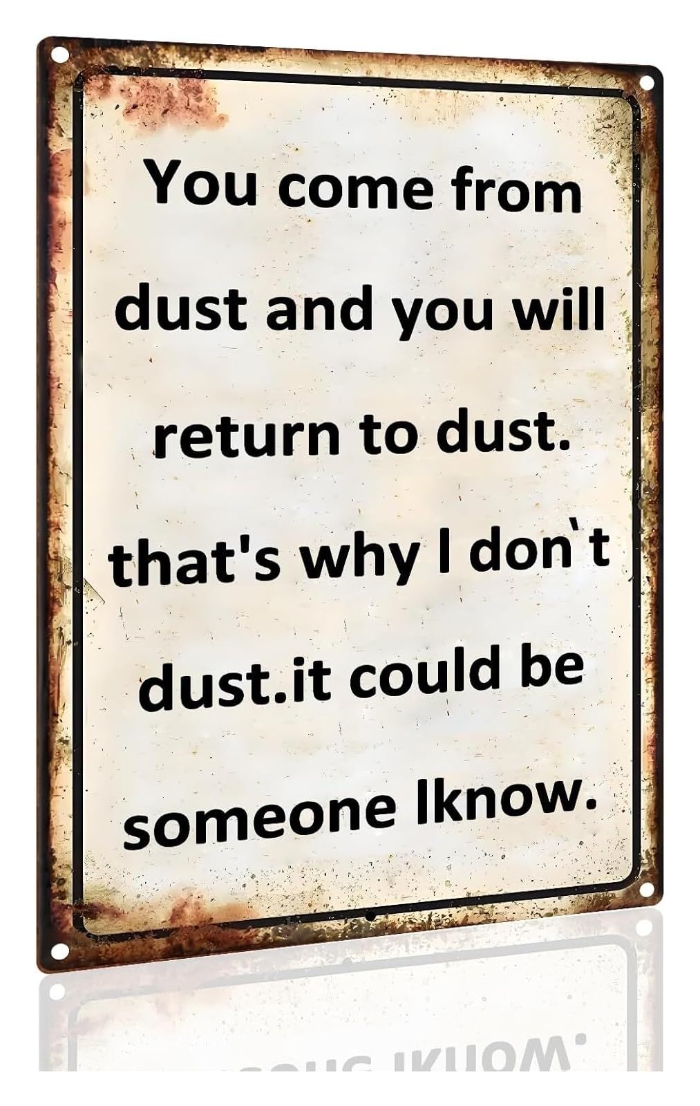 HDKYSWBUEJ Sarcastic Cleaning Sign Metal Funny Quote Wall-Art for Kitchen Bathroom Office Laundry Room Humor Decor 8 X 12 inch