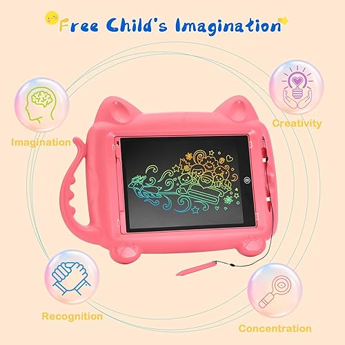 Miniatura 7 de RaceGT Cute Cat Toys - Tableta de escritura LCD de 12 pulgadas, tablero de dibujo desmontable para niños, tablero de garabatos para niños y niñas,