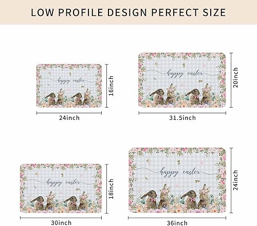 Vista 322 de Tapete de Feliz Navidad, tapete antideslizante para puerta delantera, baño, cocina, dormitorio, patio, entrada, 16 x 24 pulgadas, rojo, negro y verde