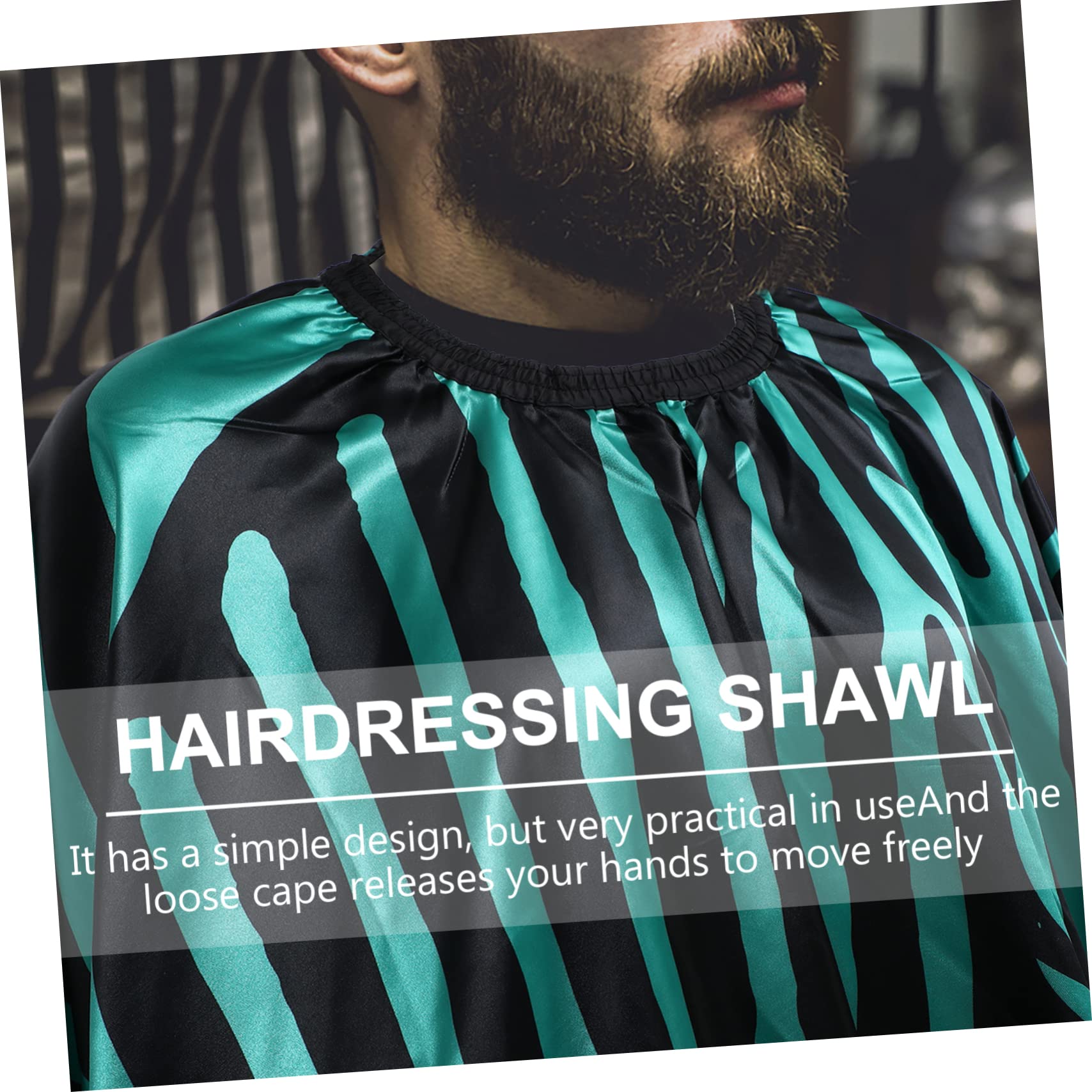 Mikikit Capa Para Cortar El Pelo Color Verde Zebra, Tamaño Grande, Tela De Satén Resistente Al Agua, Para Peluquería Profesional y Salones, Unisex Adultos y Niños, Protección Contra Cabello y Tinte