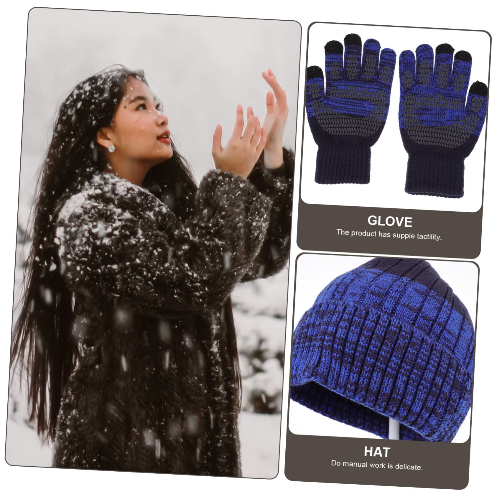 LIFKOME Winter Gloves for Boys and Girls Full Finger Warm Gloves Hat Neckerchief Kit Knitting Kit
