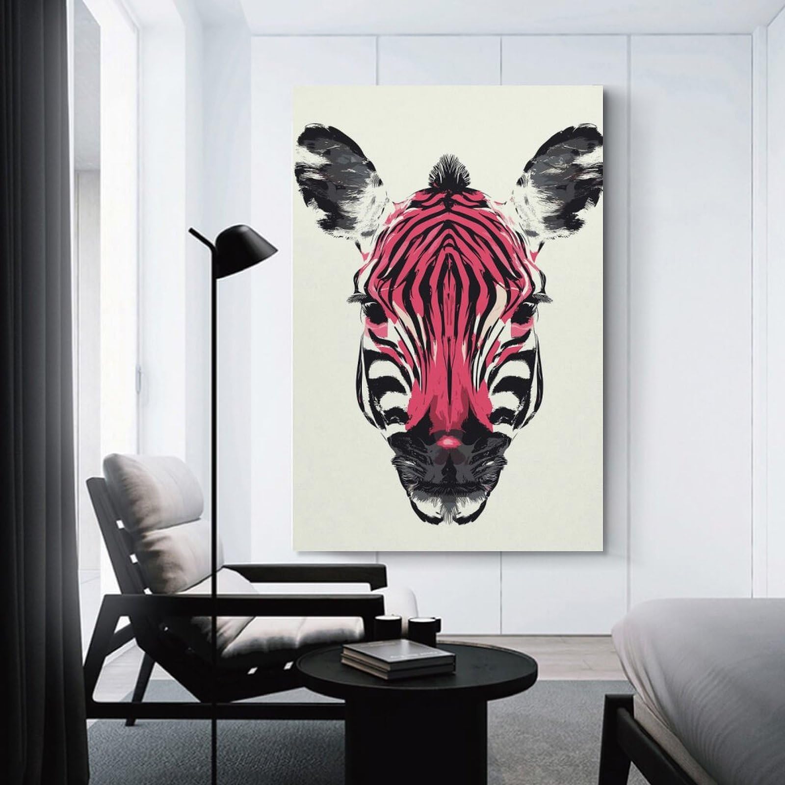Junmoney Unframe-Style-13 Original Zebra Head Art Canvas Wall Decor, 24X36inch(60X90cm), For Wall Displays, Bedrooms Or Room Updates, Wall Decor Suited To Curated Displays