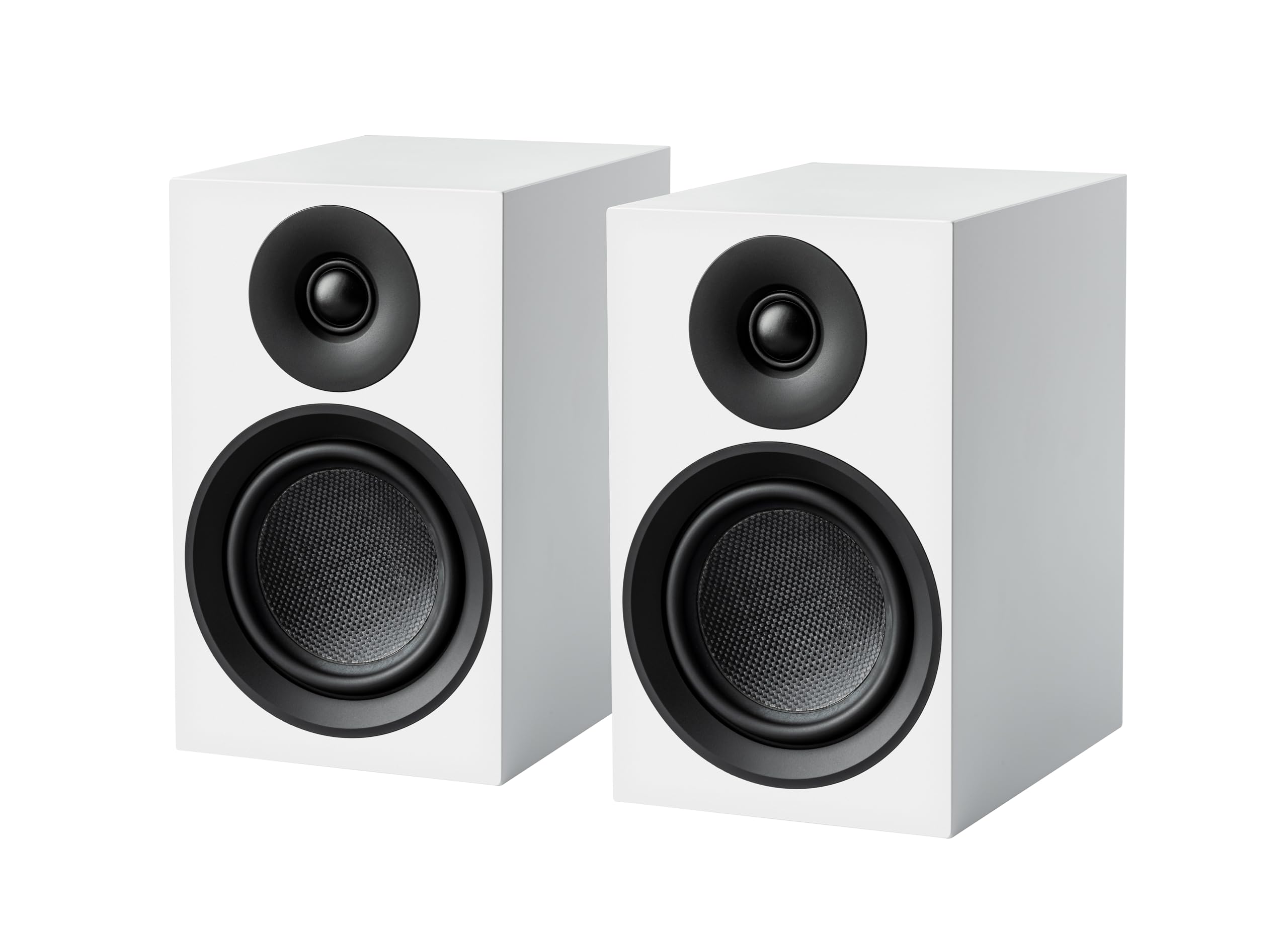 Pro-Ject Sistema Audio Colorato E, Sistema Stereo HiFi Analogico Vero, Set All-In-One Hi-Fi incluso Giradischi Debut E, Amplificatore Integrato Box Stereo E e Diffusore Box 5E Carbon (Bianco Satinato)