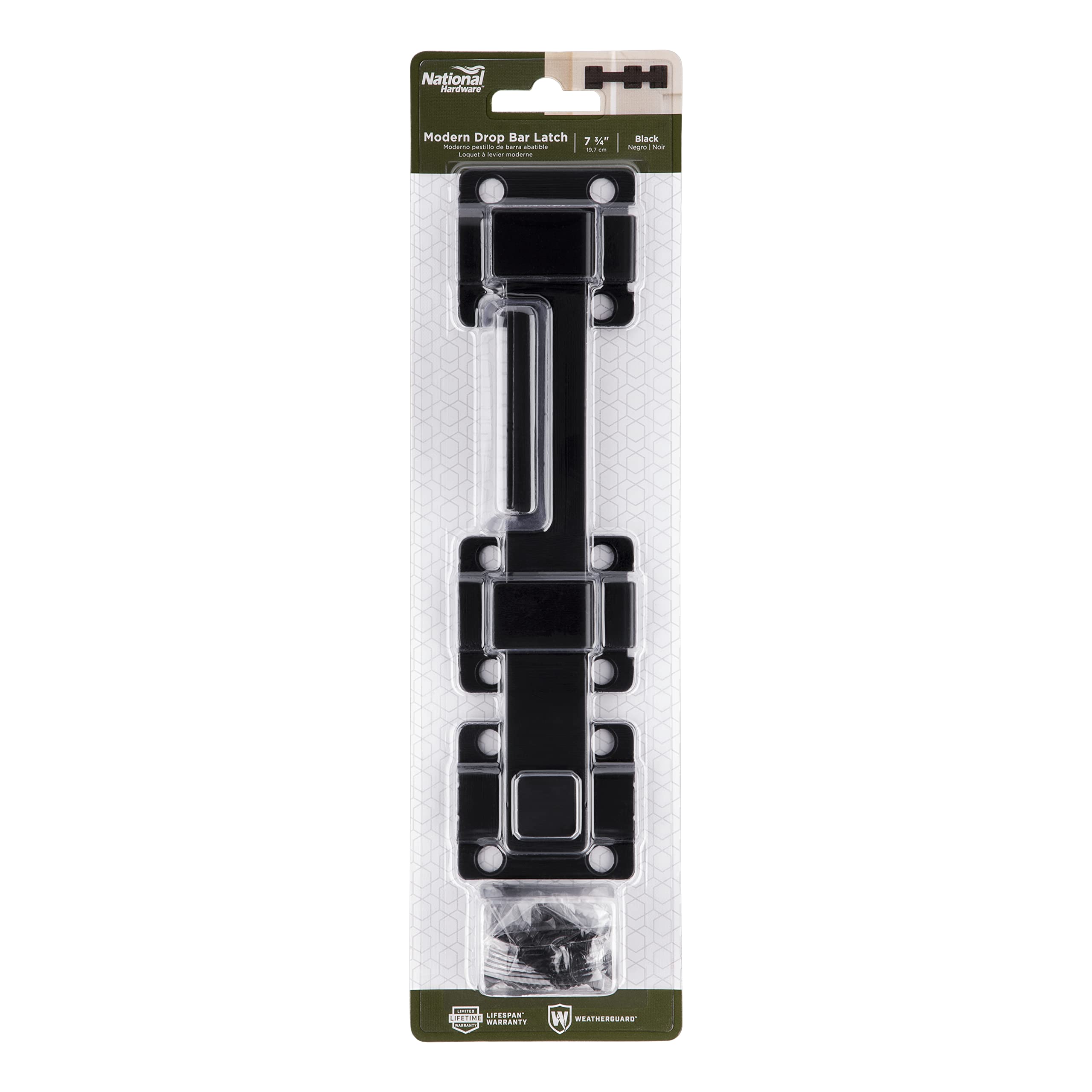 National Hardware N166-023 20,9 cm nowoczesny czarny zatrzask do bramy