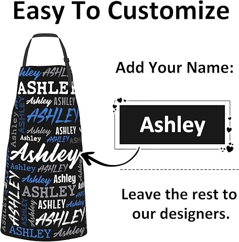 Miniatura 2 de Delantal personalizado con nombre, delantal ajustable personalizado con bolsillos, delantal de cocina de chef personalizado, regalo para hombres y