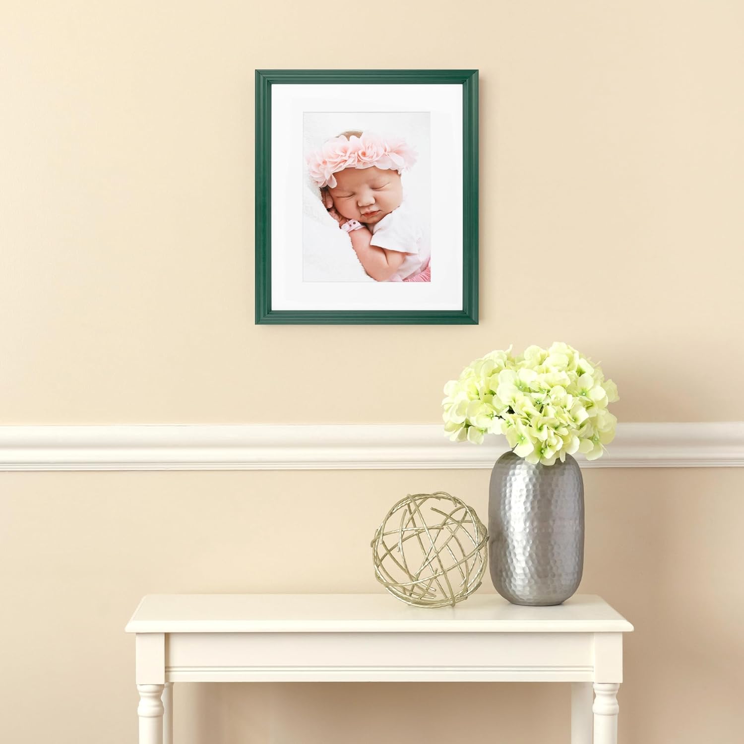 ArtToFrames 11x17 Inch Green Picture Frame, This 1.00 Inch Custom Wood Poster Frame is Green - Comes with Foam Backing 3/16 inch and Regular Glass (FBPL0066-60823-YGRN-11x17)