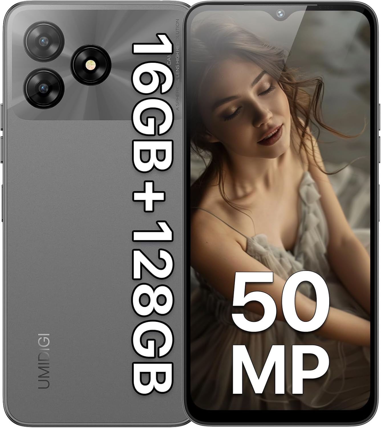 UMIDIGI G5 Android 13 Smartphone, 5000mAh 8+128GB/TF 1TB Expand, Ultra-Slim 6.6″ Screen, 50MP AI Camera, Fingerprint/Face Unlocked 4G Dual SIM Mobile Phone