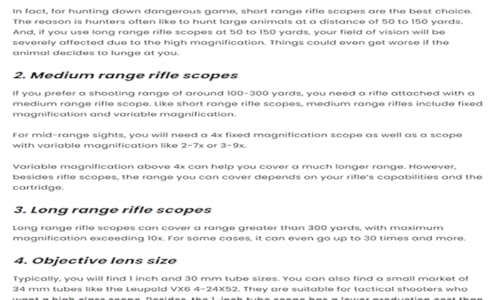 Rifle Scope Choosing Guide