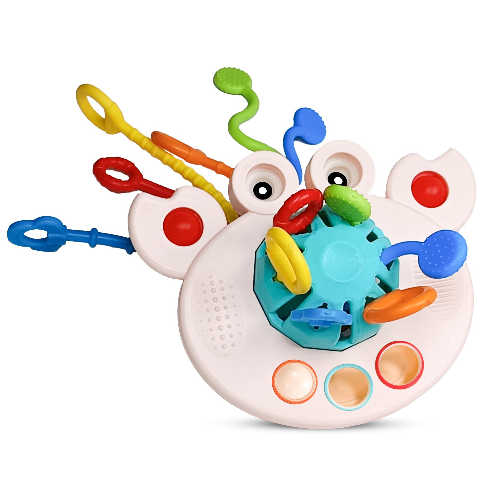 Kipa Gaming Interactive Silicone Pull String Learning Toy for Kids - Baby Sensory Travel and Teething Toys, Ideal for 6-12-18 Months Toddler Exploration (Crabby),Multicolor