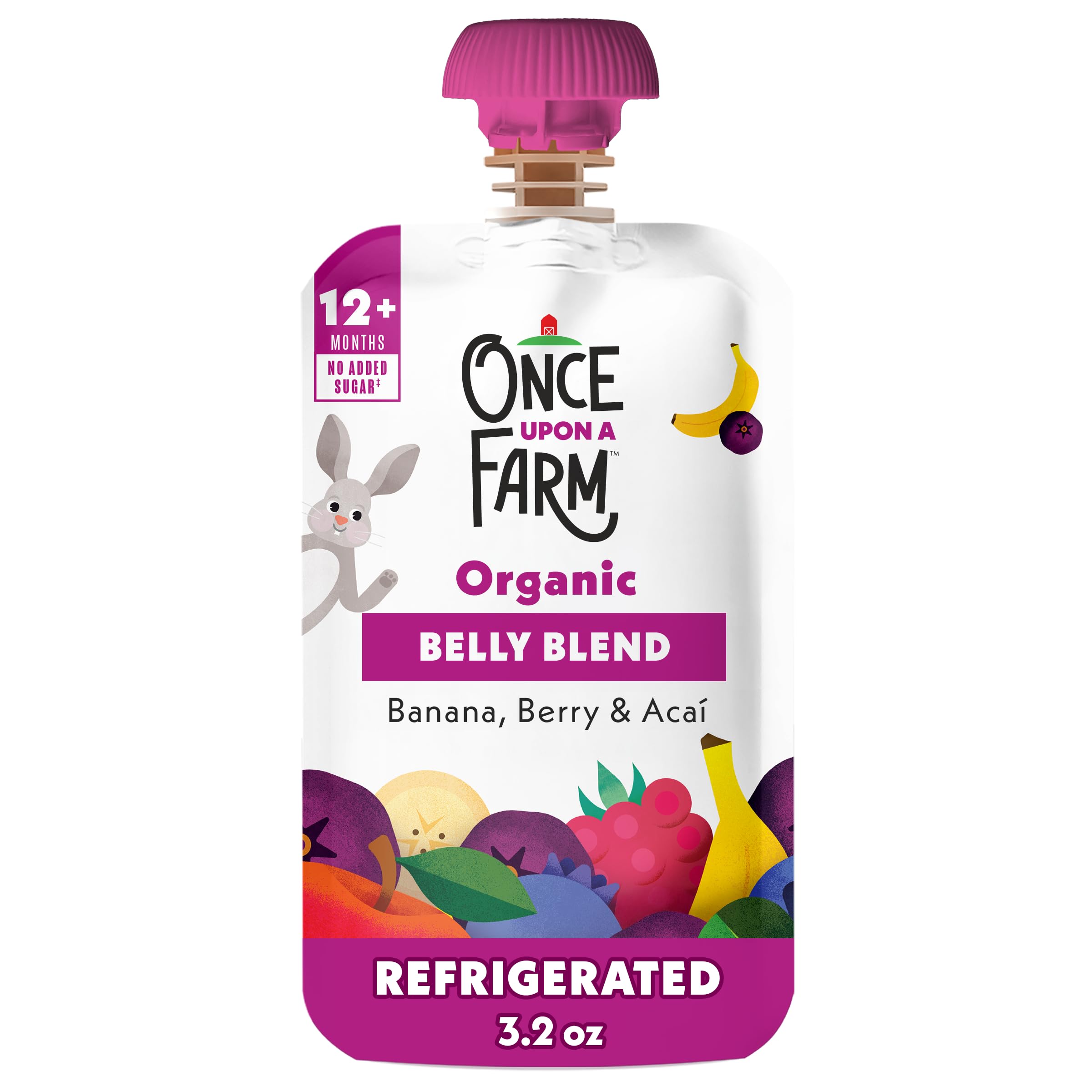 ONCE UPON A FARM Organic Banana Berry Acai Mixed Baby Blends, 3.2 OZ