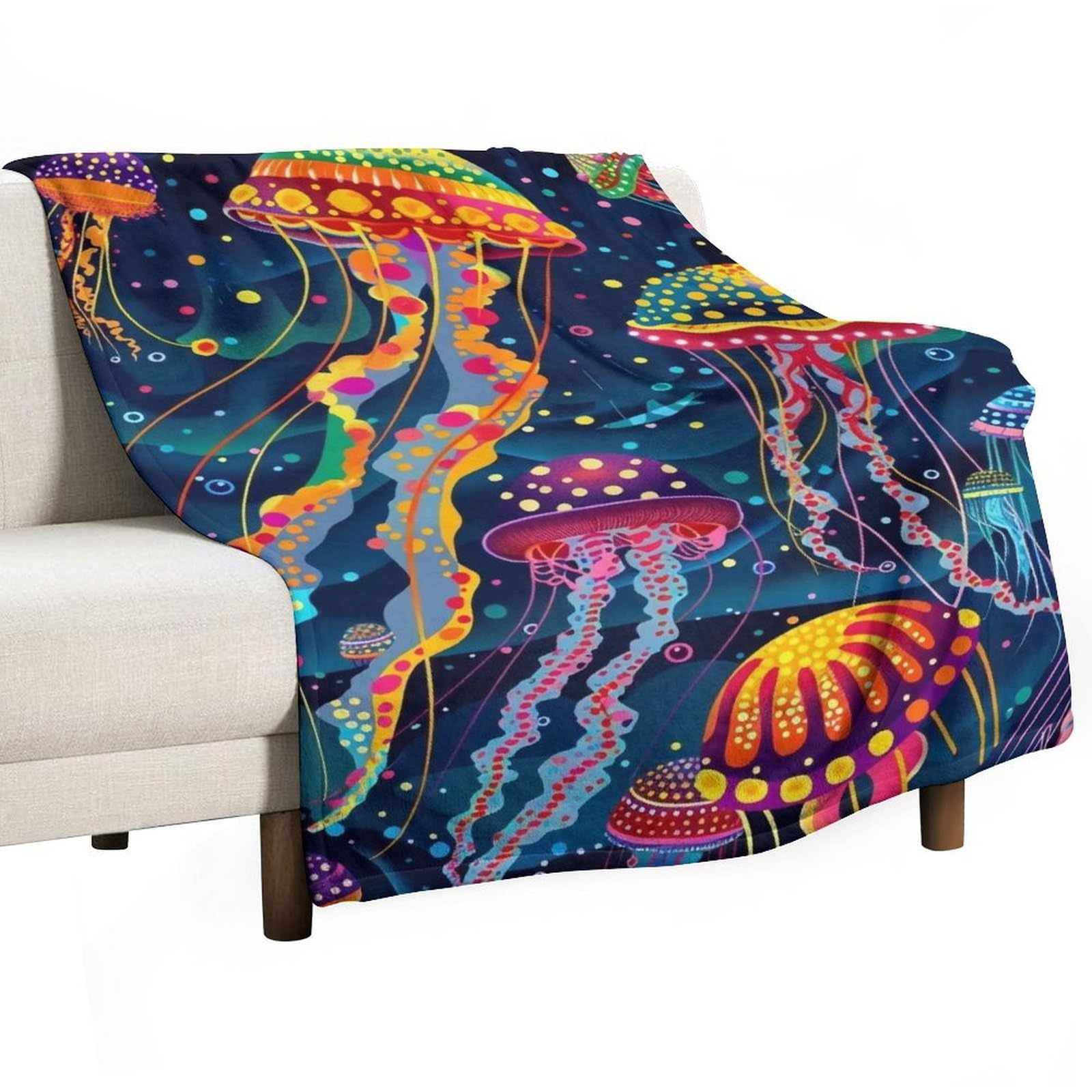 YHGSREUOH Yayoi-Kusama-Jellyfish_04 Flannel Blankets Fleece Soft Throw Lightweight Plush Gifts for Couch, Bed, Cozy Sofa Plush, Chair, Lovers 32x48inch(80x120cm)