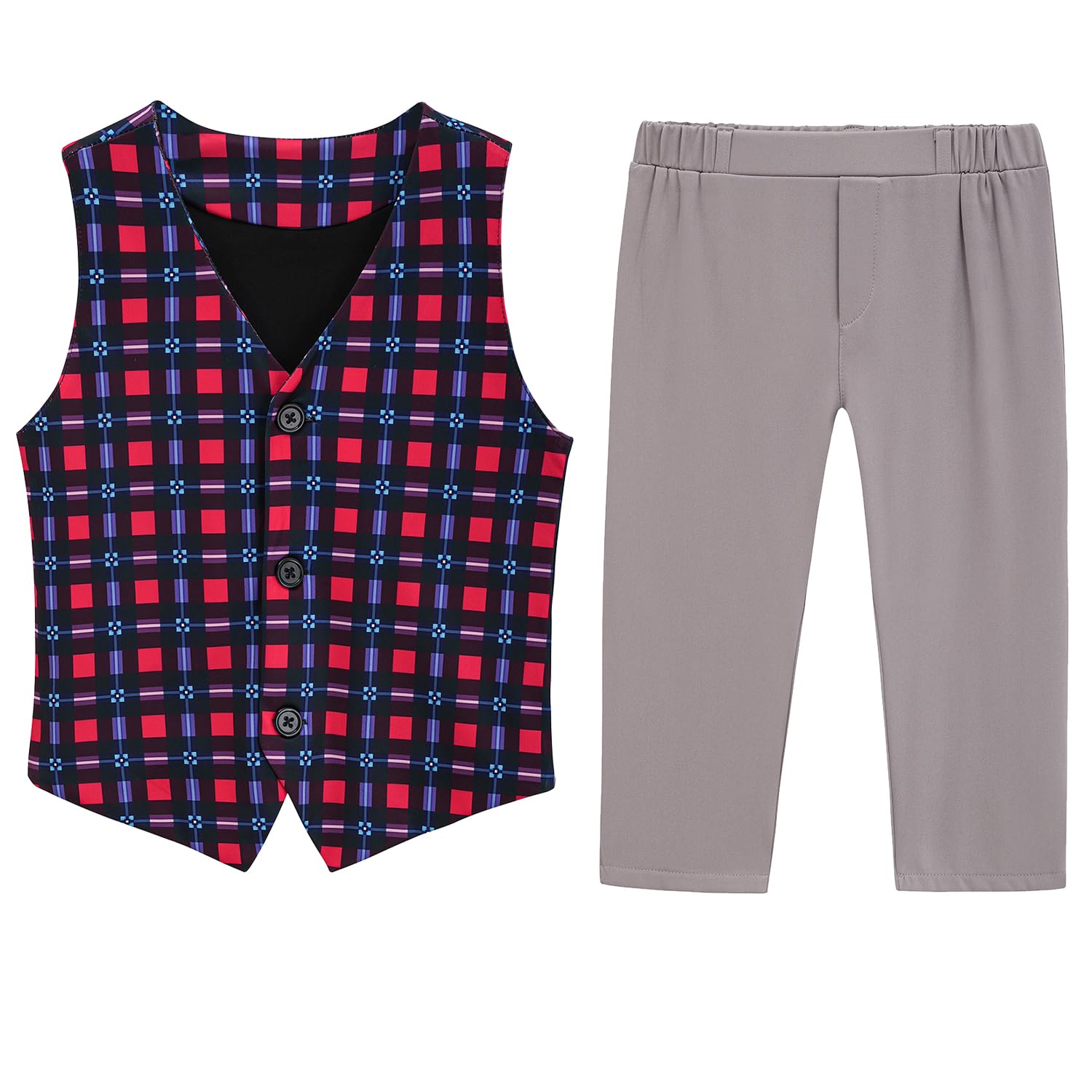 Z-Shop Old Man Costume for Kids 100 Days of School Costume Grandpa Outfit Vest and Pants for Boy A,6