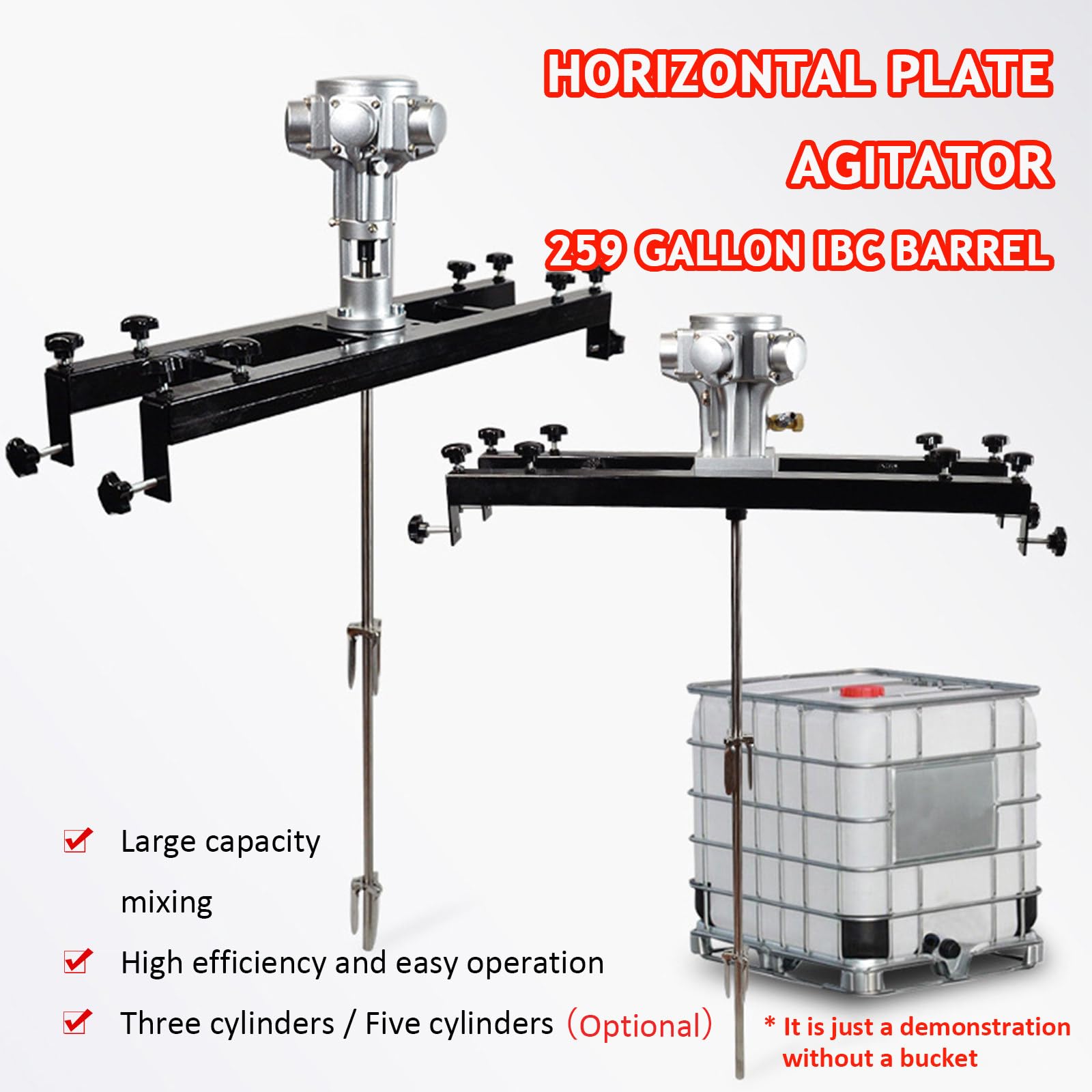 Agitador de Aire Ibc, Mezclador de tambor con agitador neumático, Agitador de pintura, mezclador neumático con soporte, herramienta para mezclar pintura con agitador de aire,Smallfivecylinders