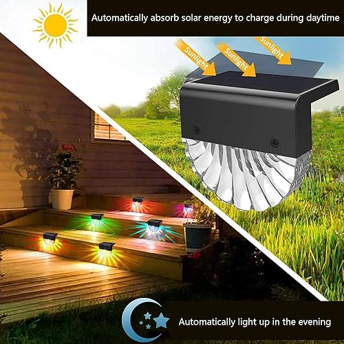 Miniatura 6 de Luces solares para terraza, luces solares para valla al aire libre, impermeables, luces LED solares exteriores para patio trasero, luces solares de