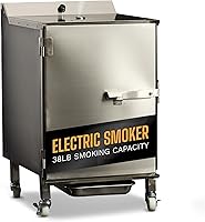 SmokinTex The OG Electric Smoker: Insulated Stainless Steel, 38lb Capacity, 700W Temp Control for Turkey, Brisket, Jerky & BBQ