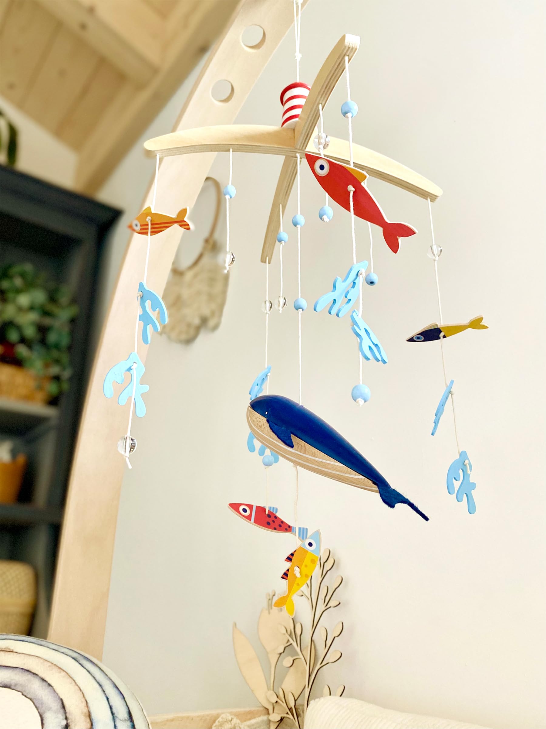 Small Foot Móvil Gran Océano, de Madera, móvil 3D de Aspecto marítimo, Ideal para niños pequeños y bebés, 12290