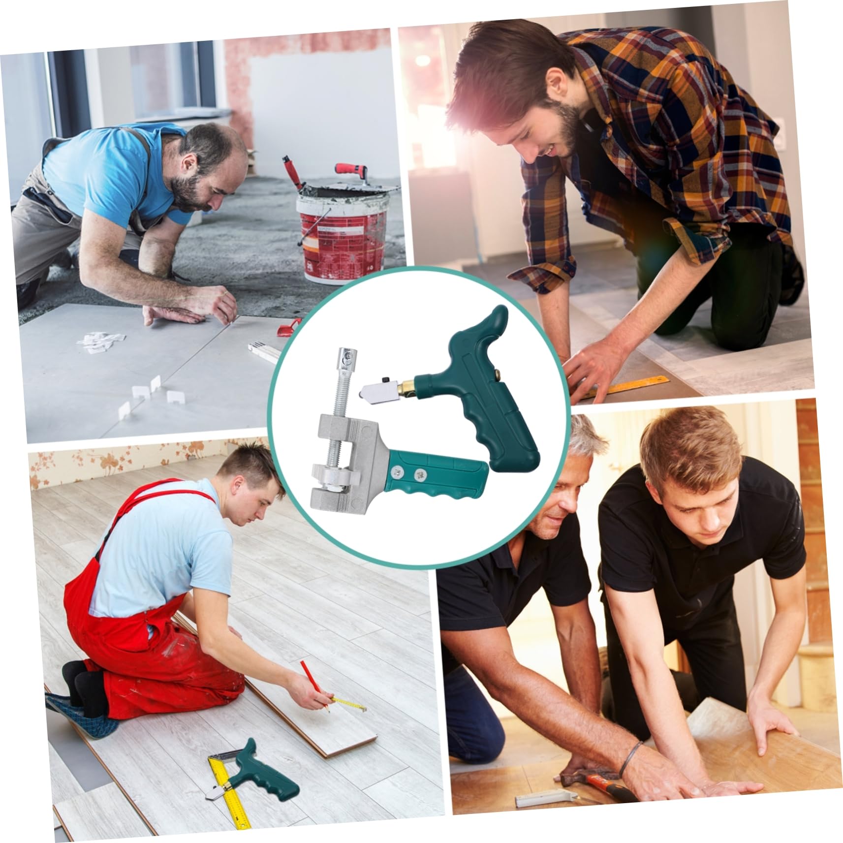 KONTONTY 1 Set Tile Opening Circle Mirrors Car Decor Key Covers Tile Cutting Tools Kit Portable Clothes Dryer Ceramics Tools Cutting Tool for Hand Tools Steel Mosaic Cutter Green Plastic