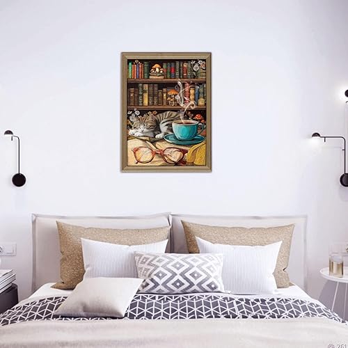 Miniatura 7 de Rompecabezas de 500 piezas con diseño de gato para adultos, estilo vintage, diseño de flores silvestres, rompecabezas retro de madera para amantes