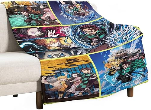 Manta Demon Anime Slayer de franela súper ultrasuave para todas las estaciones, sofá, regalo para niños, niñas y adultos, 50 x 60 pulgadas