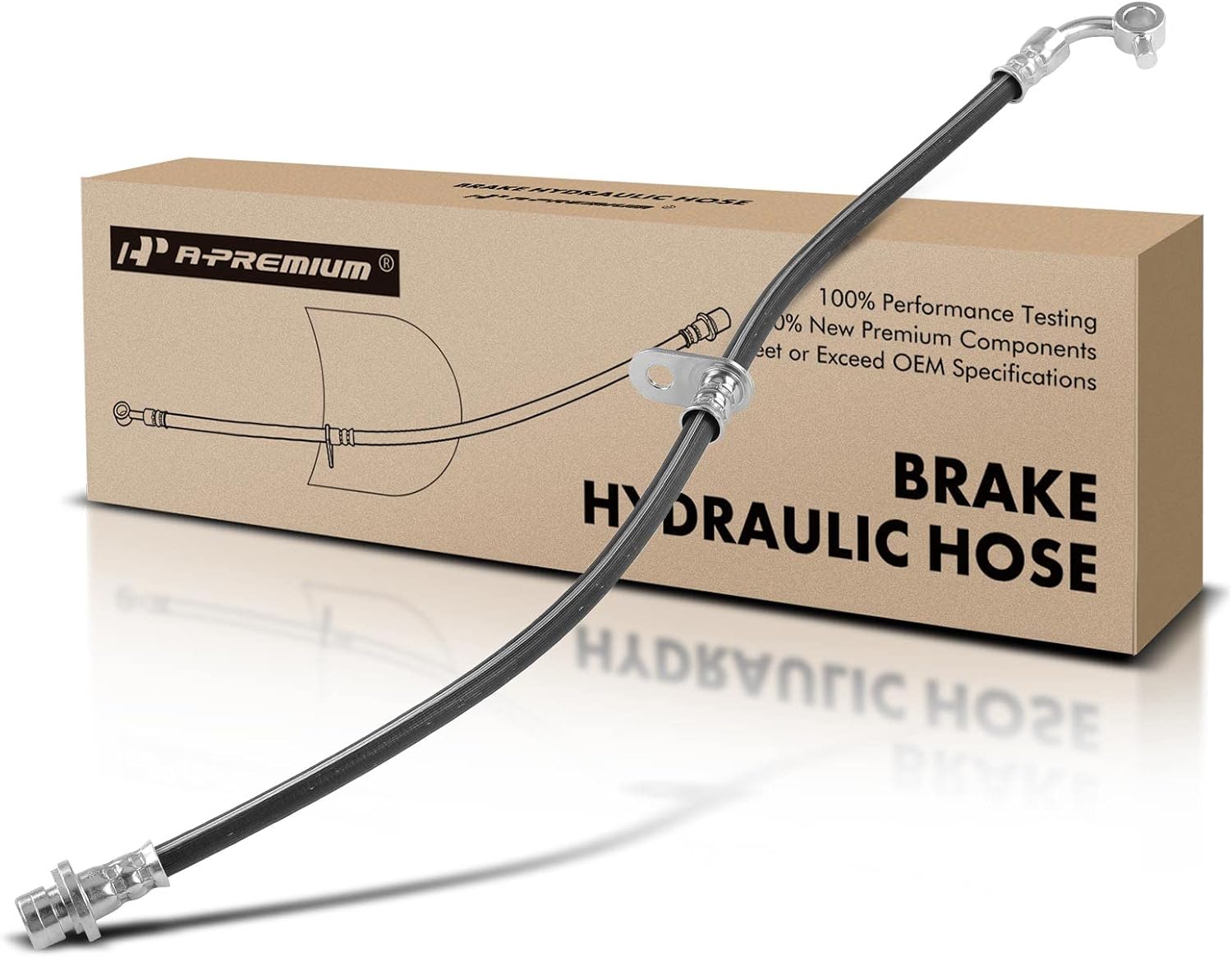 A-Premium Rear Driver or Passenger Brake Hydraulic Hose Compatible with Select Honda Models - CR-V CRV 2005-2006 - Replace# 01466S9AE01