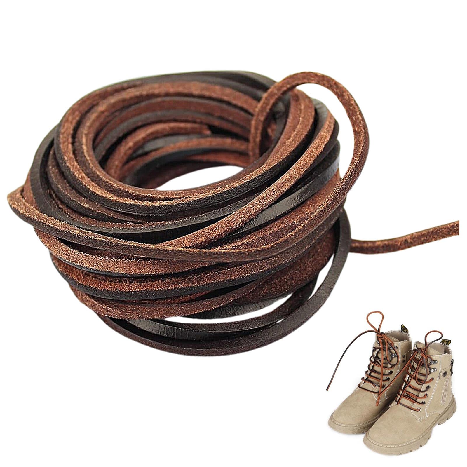 Zestjewel (TM) 3mm Flat Genuine Leather Strip Cord Braiding String Dark Brown Espresso (5 Yards)
