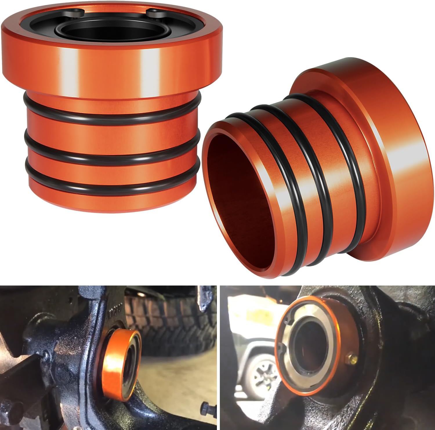 2 PCS Front Axle Tube Seal Billet Aluminum For 2018-2024 Jeep Wrangler JL 2 & 4 Door, For 2020-2024 Jeep Gladiator (JT)
