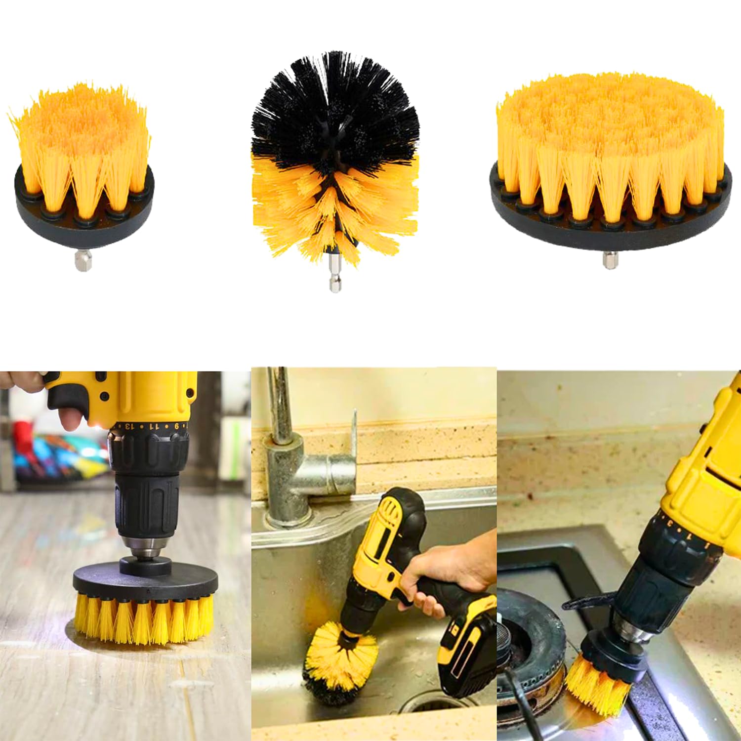 ICYLIFE 3 Different Electric Bathroom Cleaning Brush for Floors, Kitchens, Etc. Scrubber For Drill Machine Attachment Tools Made of ABS Plastic Works for Tiles Cleaning Machine A2 (DRILL NOT INCLUDED) (B0C65ZN8TV) Amazon Price History, Amazon Price Tracker