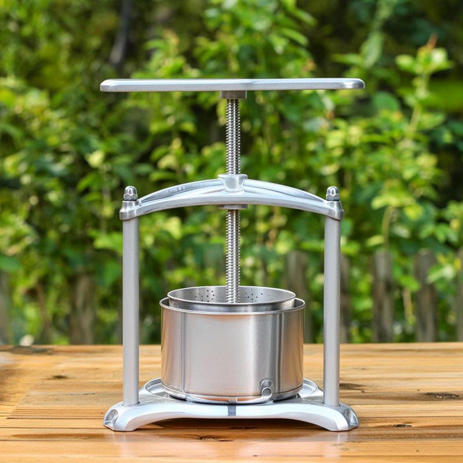 Manuelle Weinpresse Obstpresse Fruchtpresse Saftpresse Käsepresse mit Robustem Zylinder Und Beutel Korrosionsbeständig für Traubenpressen Obstverarbeitung Hobbyküche, 6L