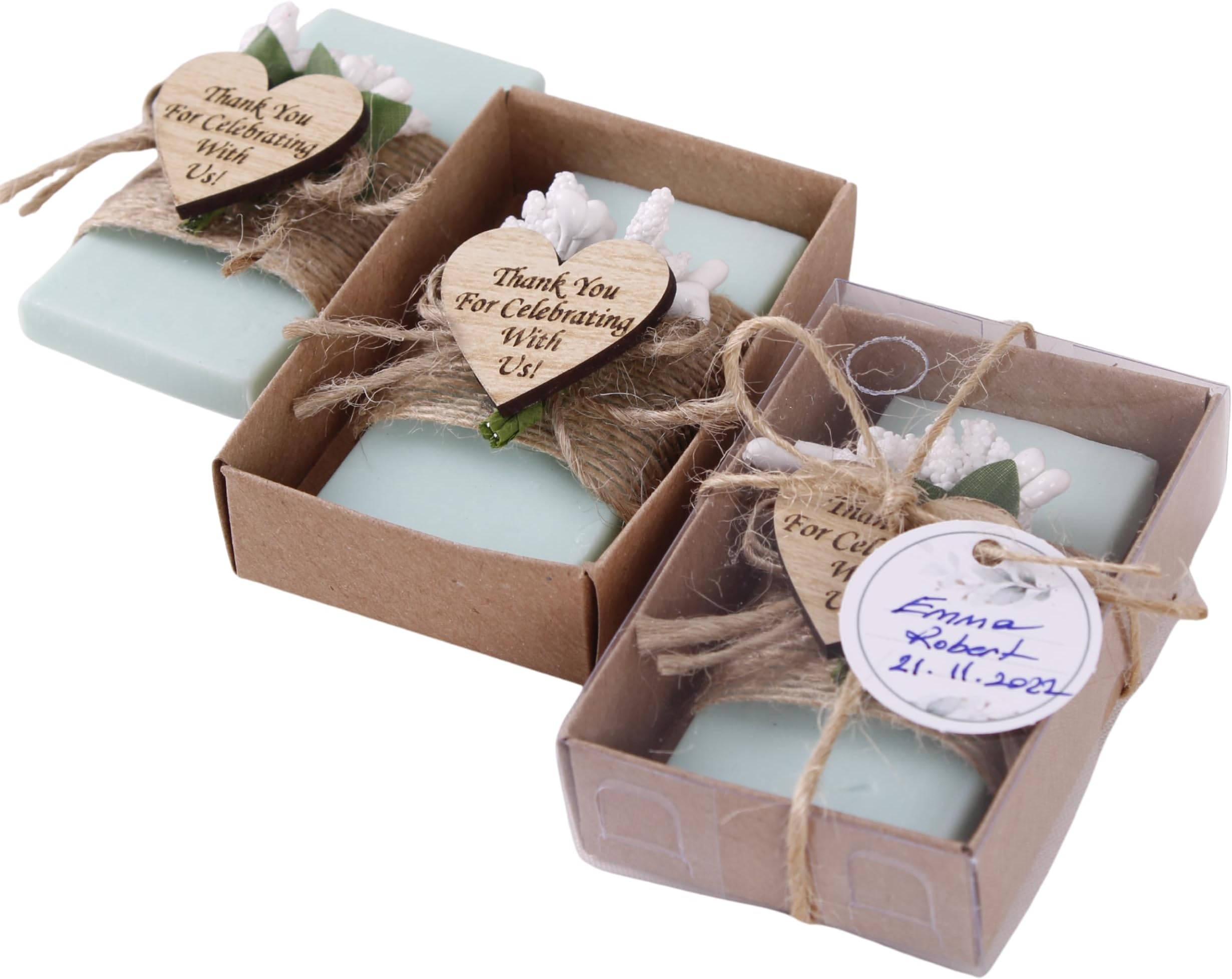 HTF Pack of 10 Wedding Gifts, Bridesmaid Gifts, Bridal Shower Gifts, Engagement Gifts, Wedding Decorations, Handmade Ocean Scented Mini Soap, Wedding Gifts Soap for Guests (Wedding, Blue)