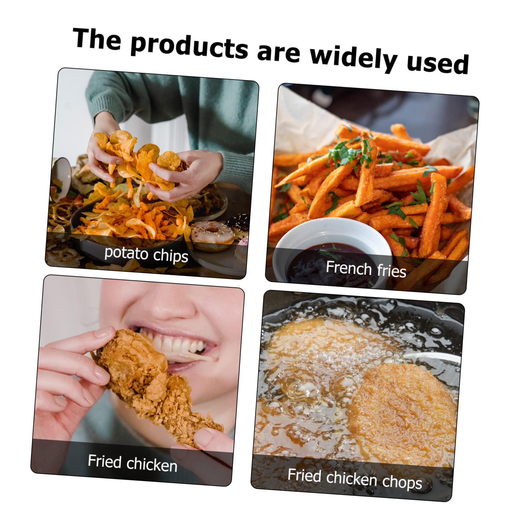BESTonZON 3 Pz Quadrato Per Friggere Colino Per Friggitrice Di Pesce Cestino Fritto Per Friggitrice Di Tacchino Filtro Pieghevole Acciaio Inossidabile Rettangolo Stoviglie