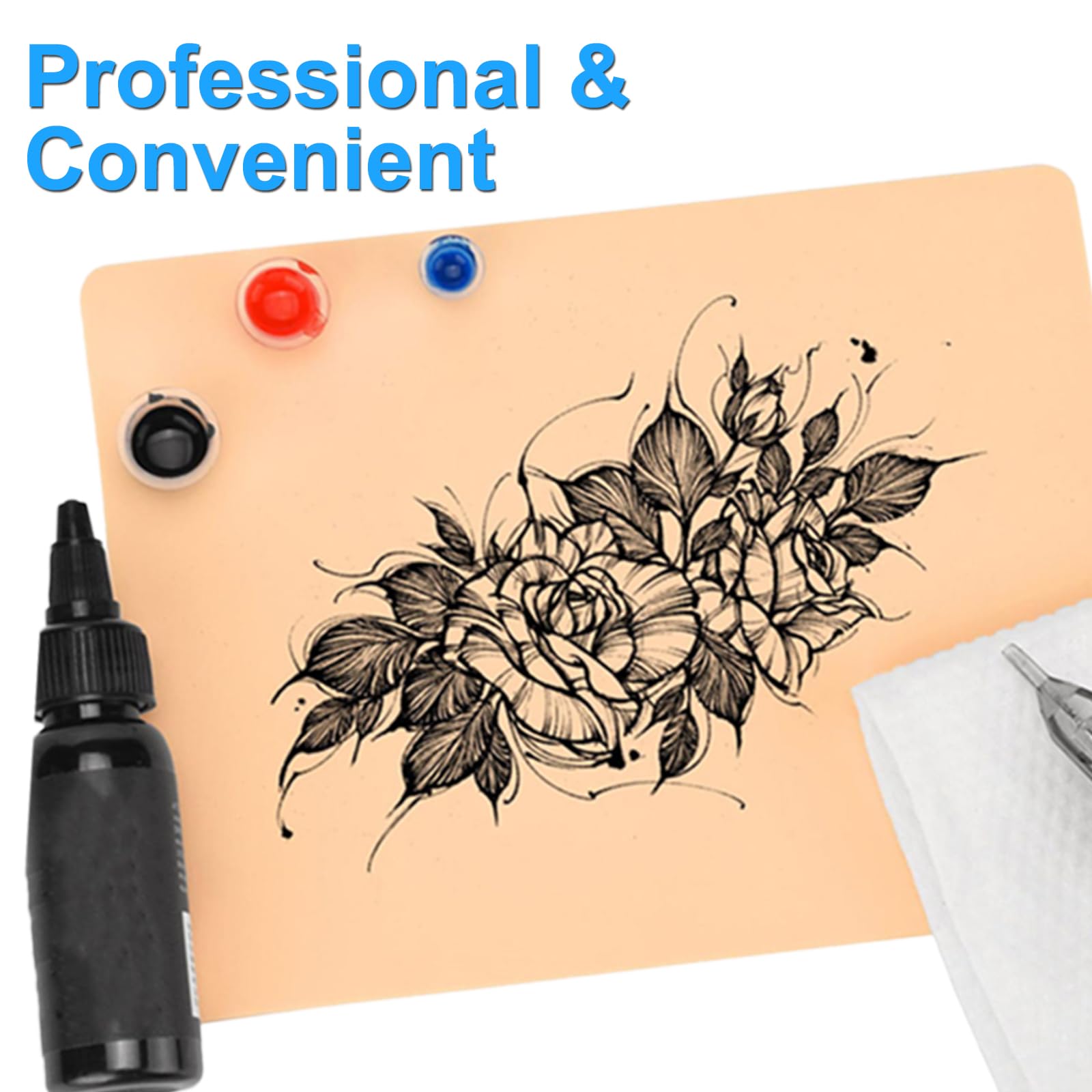 Piel falsa de tatuaje de 3 mm, 10 unidades, 7.4 x 5.6 pulgadas, 3 mm de grosor, piel de silicona suave, tatuaje de piel falsa para principiantes y artistas