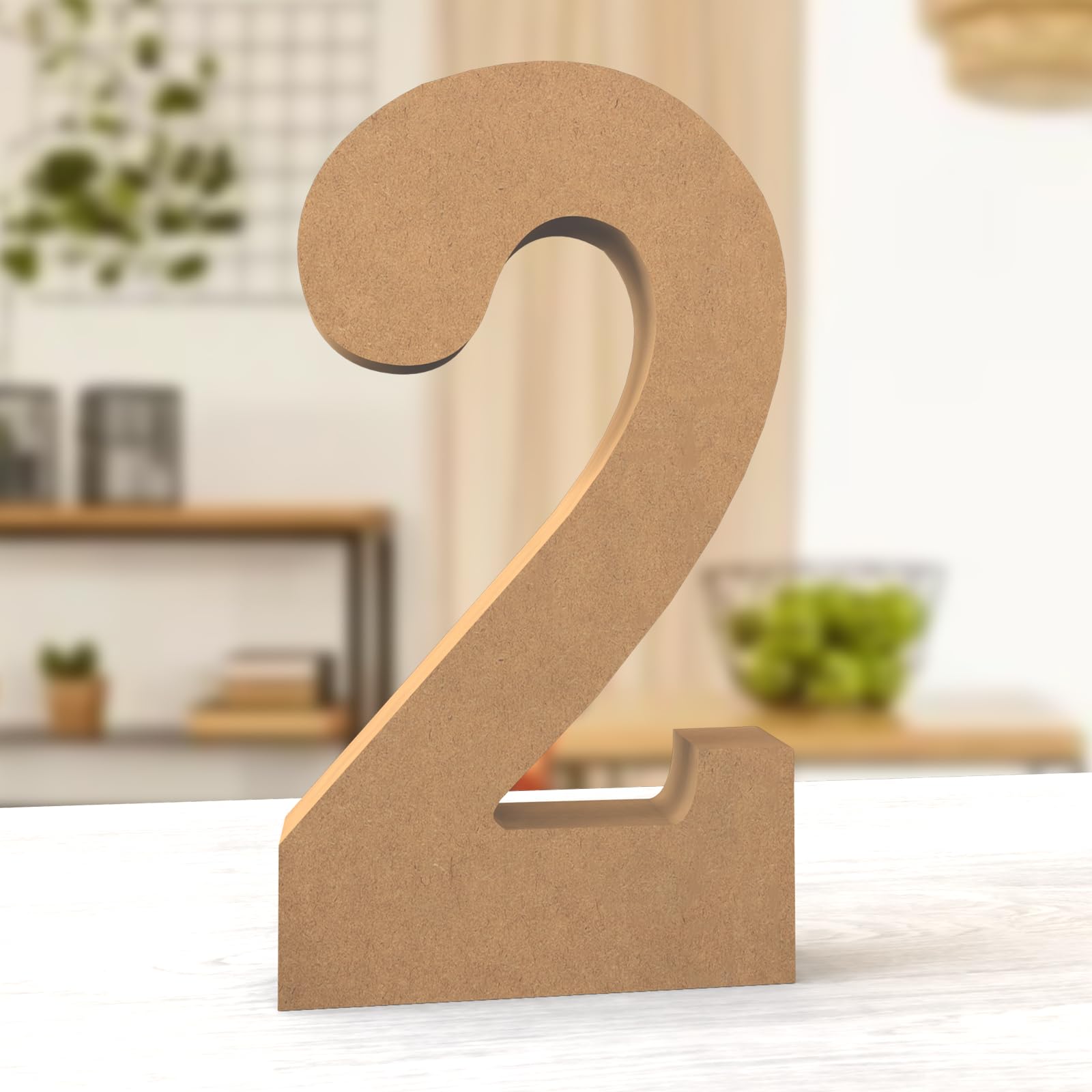 Aruatu 12 Inch Balsa Wooden Numbers Unfinished Wood Numbers for Wall Decor Decorative Standing Numbers Large Numbers for Wall Decoration for Craft Home Party Projects (2)