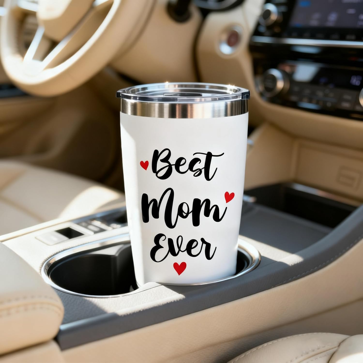 Waldeal Best Mom Ever Travel Tumbler 20 Oz-Gifts for Mom from Daughter Son, Christmas Birthday Gift Ideas for Mothers in Law, Mama, Grandma, White - Image 6