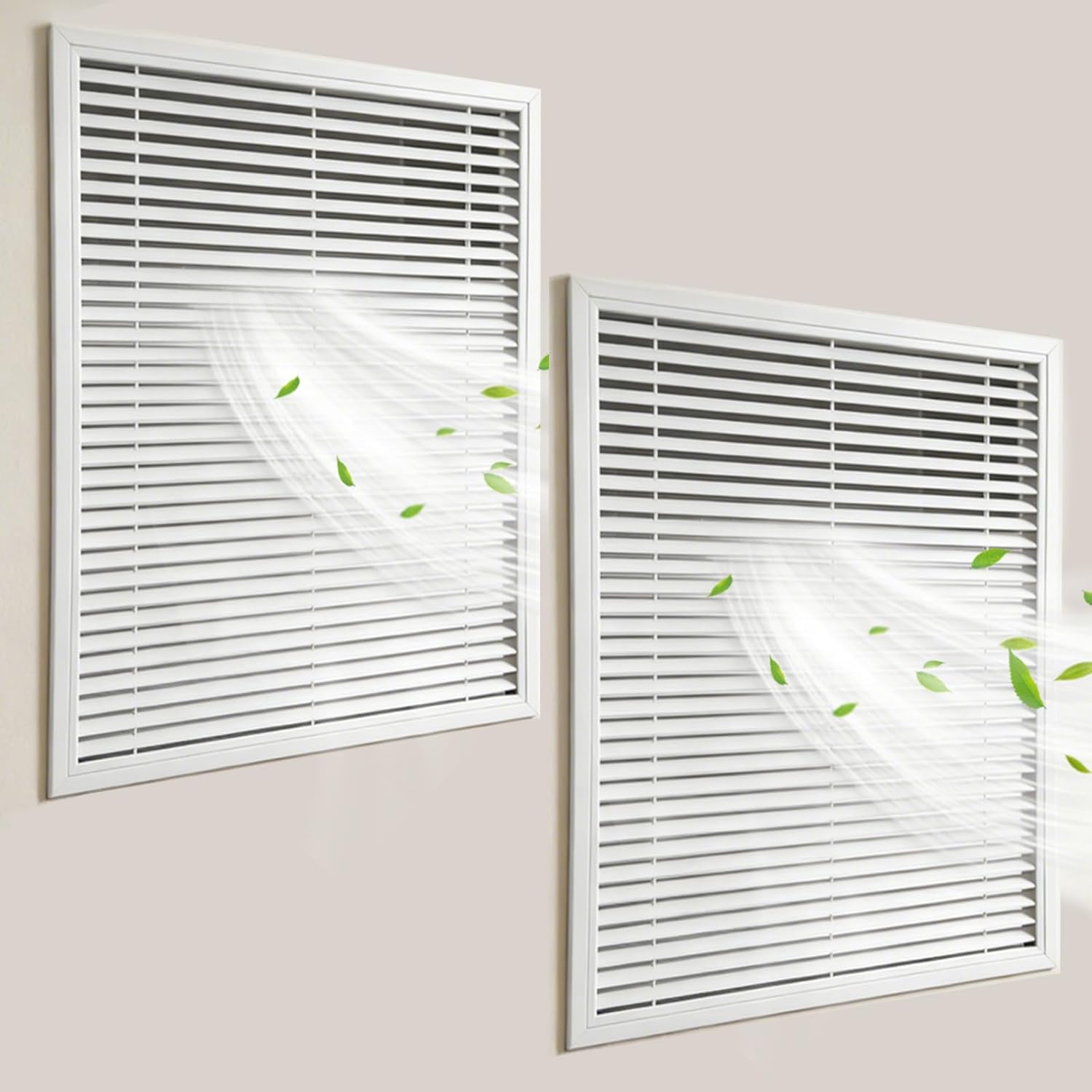 AIWFL 2 Pack 24" x 30" Gable Vent, Heavy Duty Paintable Gable Vents for Houses Attic Wall Vent Louvers Shed Vents Cover for Home Garage Attic and Shed Ventilation