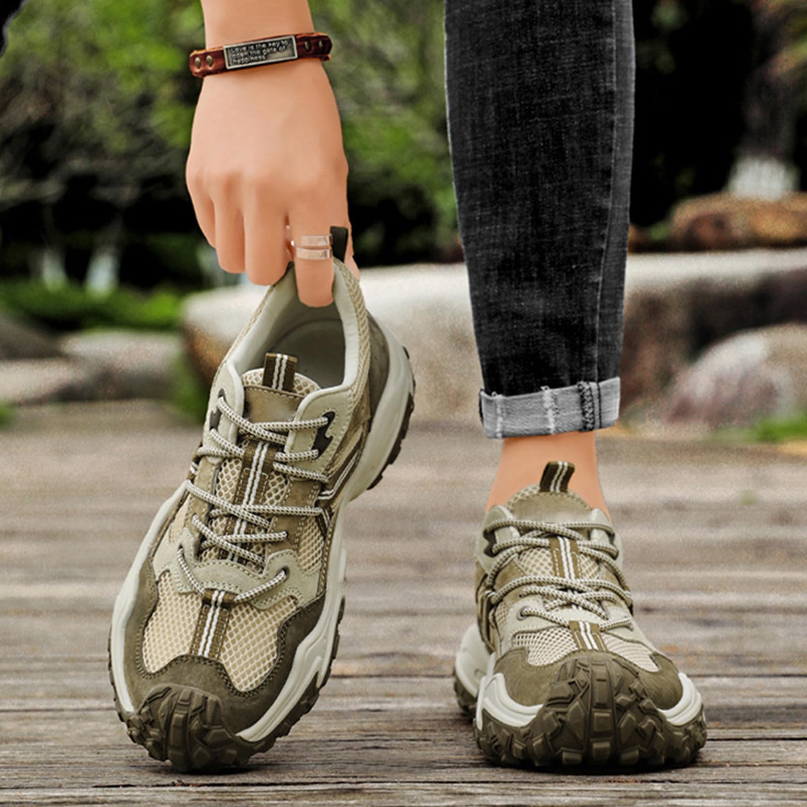 Hombre Zapatos de Senderismo Ligeras Zapatillas de Trekking Antideslizante Impermeables Trail Running Camping Deportivas