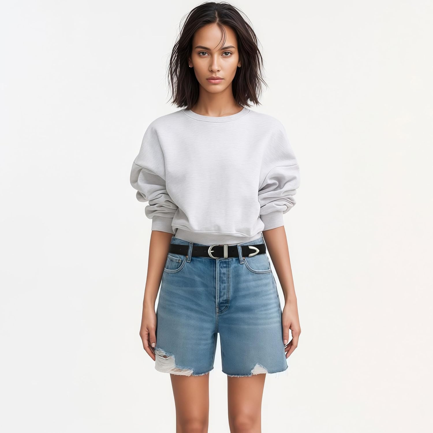 HOTWILL Women Belt for Jeans Dress Pants Fashion Gold Buckle Ladies Faux Leather Waist Belt - Image 2