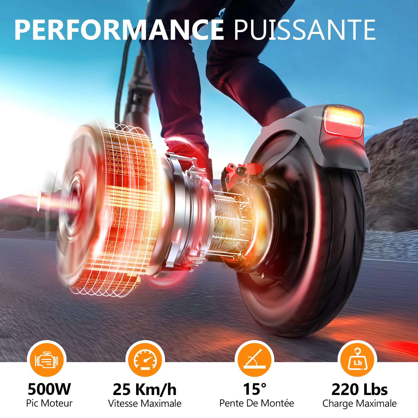 SISIGAD Trottinette Électrique Adulte 10 Pouces Electric Scooter avec App, Portée Maxi 42km Batterie 36V 10.4AH Trottinette Électrique Pliable avec Vitesse Maxi 25km/h Moteur 350W, avec Double Frein