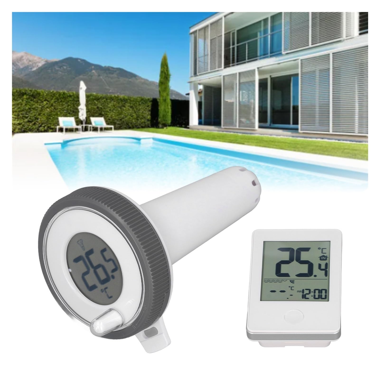 Bezprzewodowy Termometr Do Basenu Z Wyświetlaczem LCD, Dokładność 0,1°C, Wodoodporny, Cyfrowy, Pływający, Miernik Temperatury Wodoodporny Zgodnie Z Normą Ipx7
