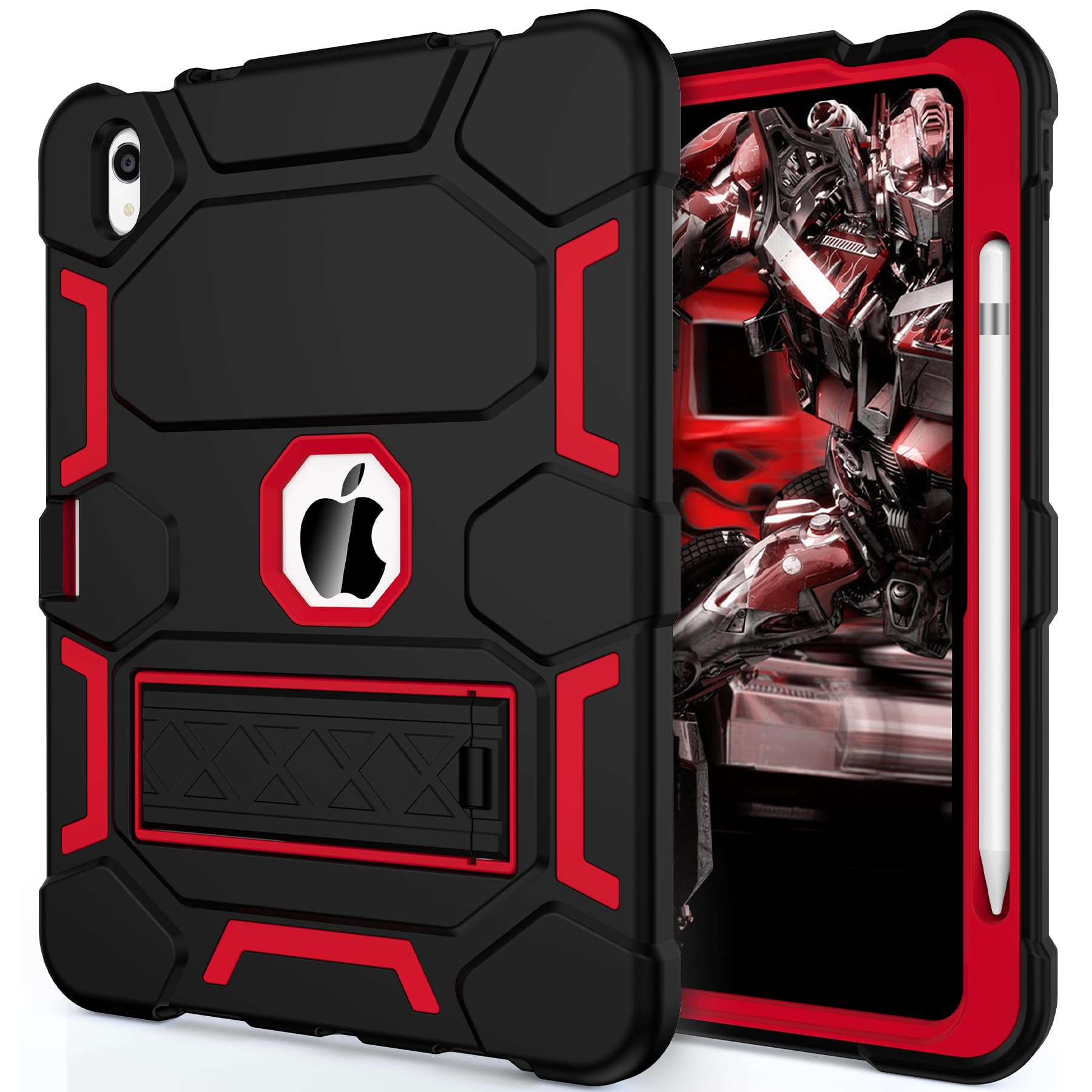 CCMAO Case for iPad (A16) 11th/10th Generation(2025/2022), iPad 10th Case with Kickstand & Pencil Holder, Heavy Duty Shockproof Hybrid Three Layer